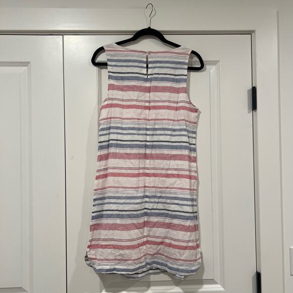 NWT Beach Lunch Lounge Linen Sundress White Blue Red Size Small - Picture 2 of 9